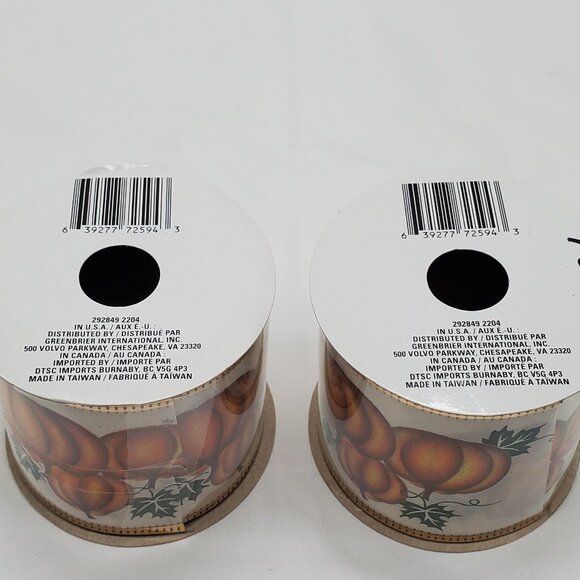 BN Pumpkin and Red Truck Crafter's Square Ribbon - Set of 2 - Picture 3 of 4